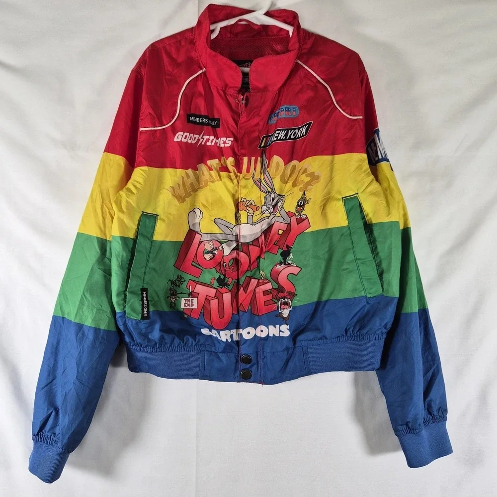 Looney Tunes Members Only Jacket Kids 10/12‎ Bugs Bunny Colorblock Windbreaker